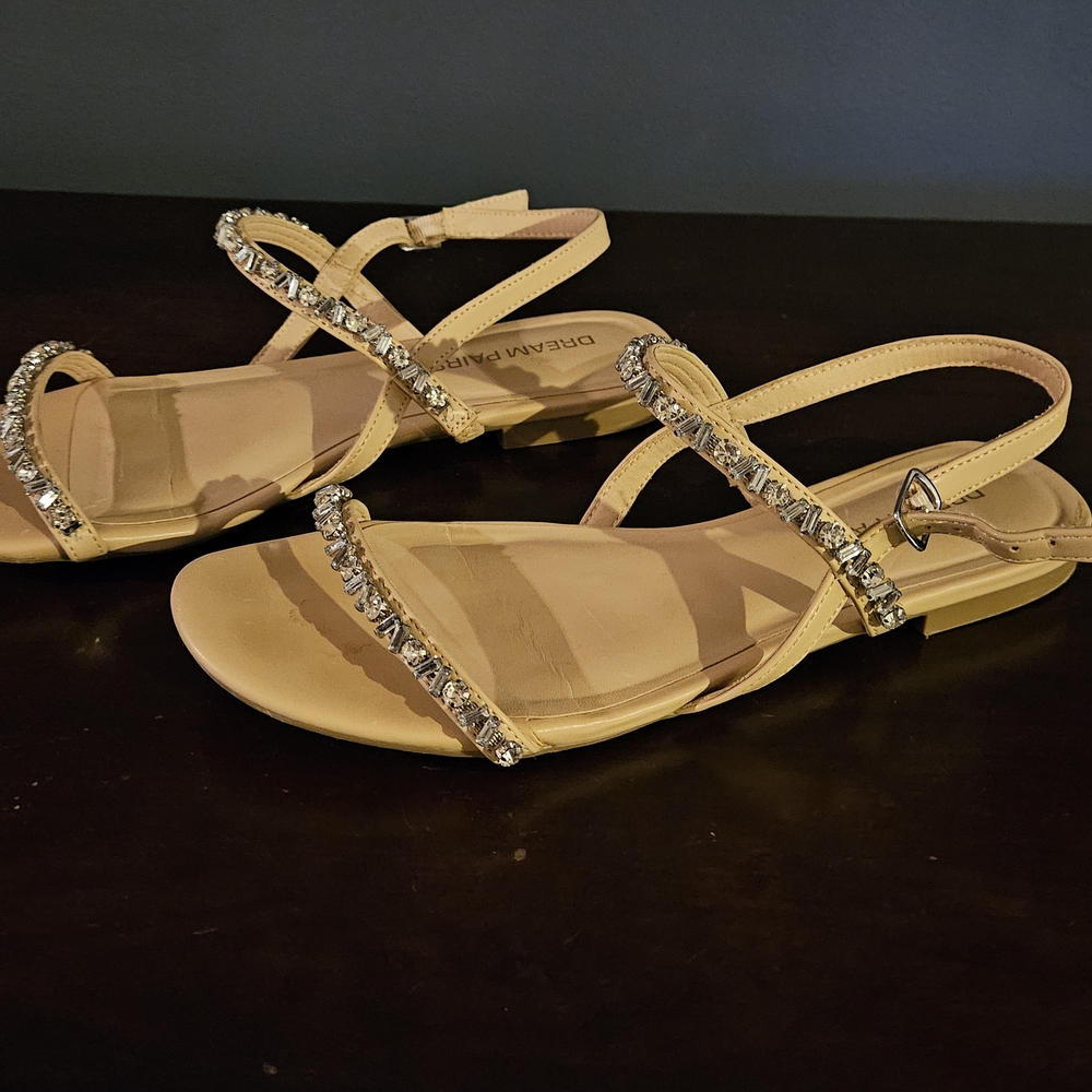 Dream Pairs Tan Sandals with Sparkling Straps - Picture 2 of 3